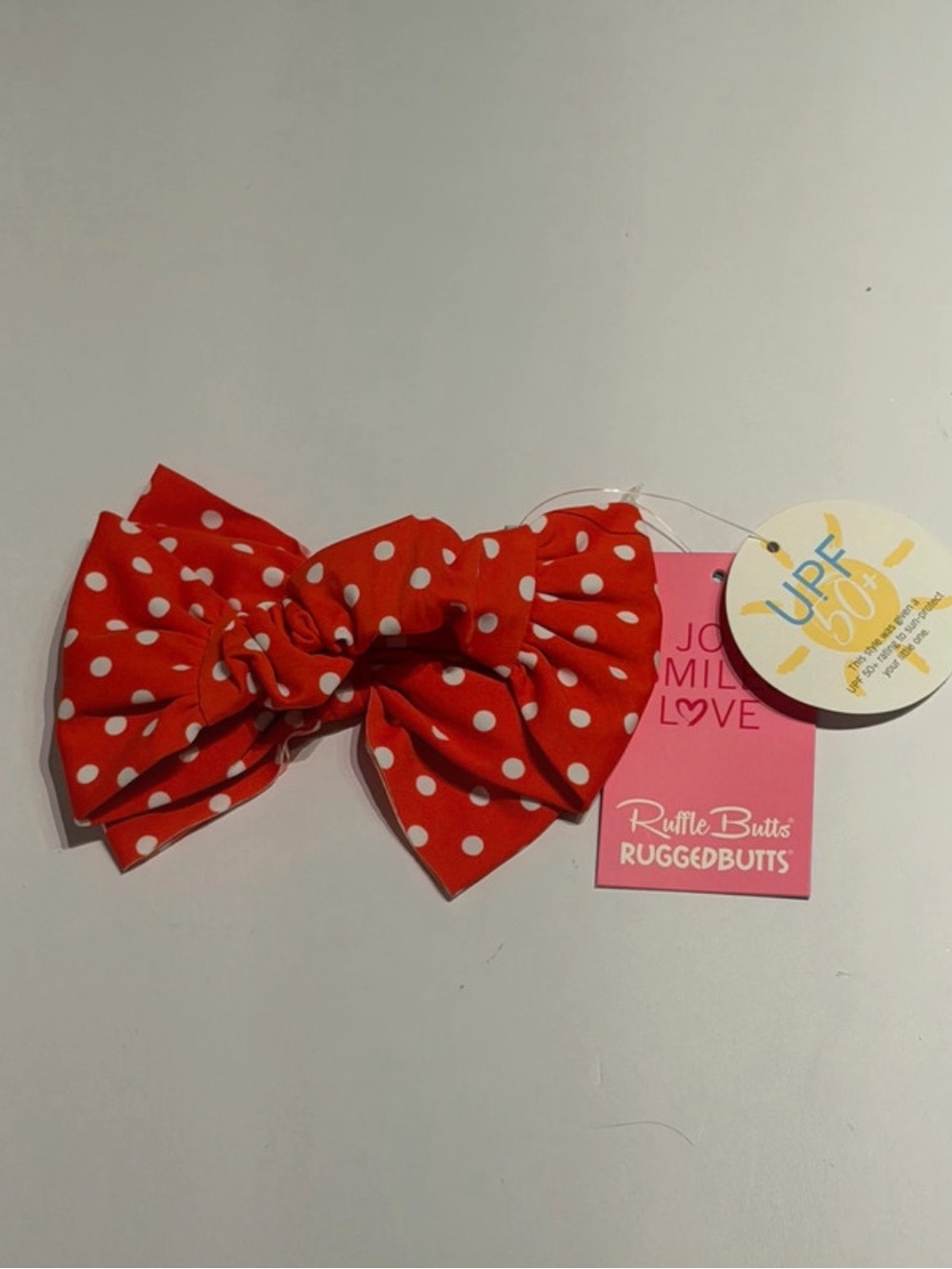 Ruffle Butts Red & White Polka Dot Bow Headband
